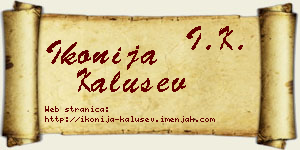 Ikonija Kalušev vizit kartica